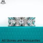 2.5mm or 3mm moissanite Roman column eternity ring, S925 unisex — Aurora Moissanite