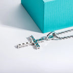 AnuJewel 6.7cttw D Color Moissanite Cross Pendant Layered Hip Hop Necklace 925 Sterling Silver New Age Dope Jewelry for Men