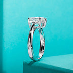 2.5ct pear moissanite solitaire ring, side profile, S925 sterling silver — Aurora Moissanite