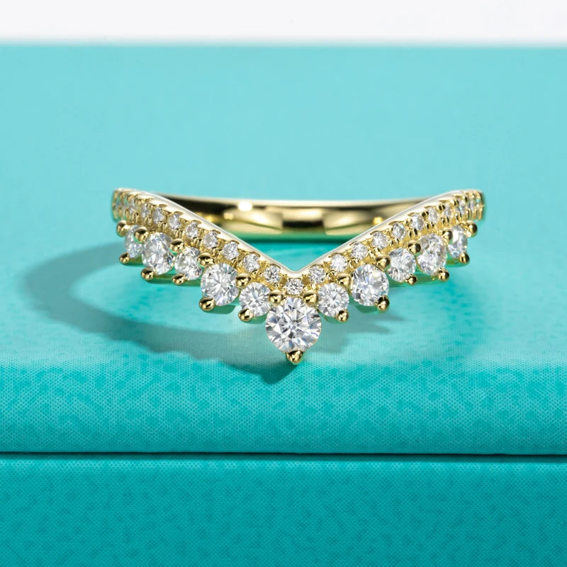 The Bloom Band lifestyle — heart moissanite wedding ring worn on finger — Aurora Moissanite