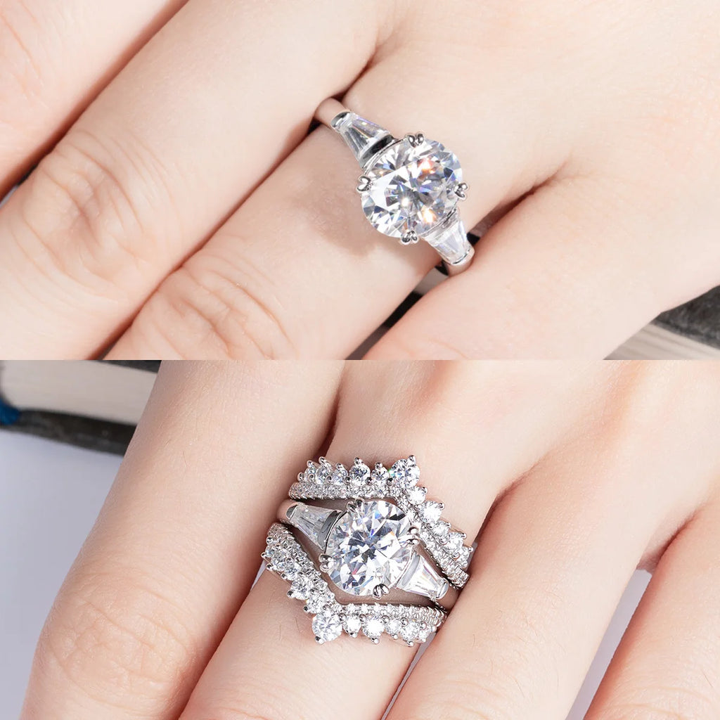 Oval moissanite 3.8cttw top view, D color — Aurora Moissanite