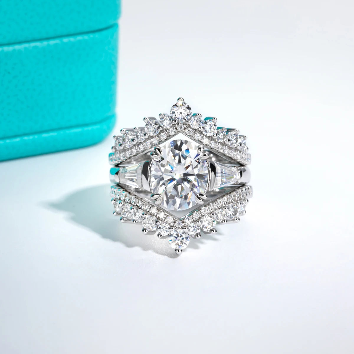 The Raen Ring lifestyle — 3.8cttw oval moissanite worn on finger — Aurora Moissanite