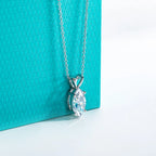 AnuJewel Marquise Cut Moissanite Pendant Necklace D Color 2ct/3ct/4ct/5ct 925 Sterling Silver Elegant Jewelry Gift for Women