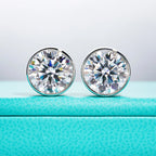 AnuJewel 1ct 2ct Total D Color Round Moissanite 18K Gold Plated Stud Earrings Stud Earrings  For Woman