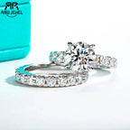3.5ct moissanite ring set with 3mm eternity band, S925 — Aurora Moissanite