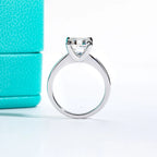 3ct asscher moissanite ring, side profile, S925 — Aurora Moissanite
