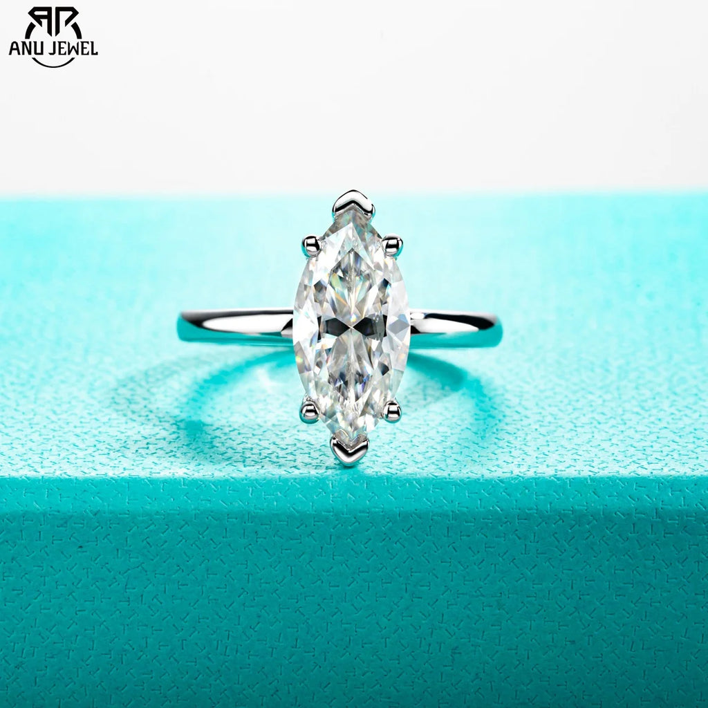 3ct marquise moissanite ring, S925 — Aurora Moissanite
