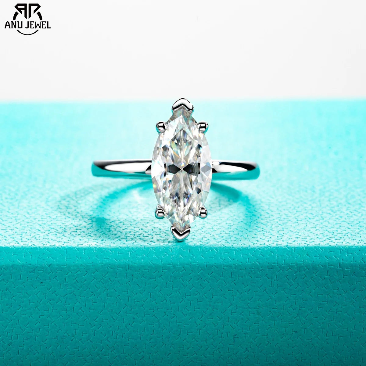 3ct marquise moissanite ring, S925 — Aurora Moissanite