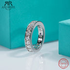3.5mm moissanite full eternity band, 18K white gold plated S925 silver — Aurora Moissanite