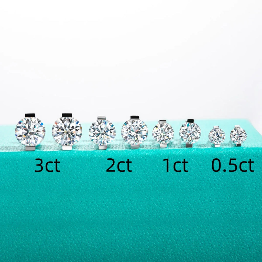 AnuJewel 1cttw-6cttw Moissanites Earrings 925 Sterling Silver D Color VVS1 Moissanite Classic Stud Earrings for Woman Jewelry