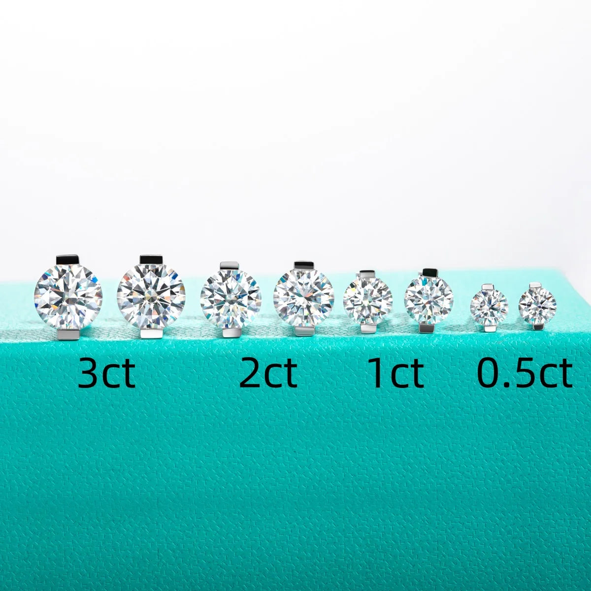AnuJewel 1cttw-6cttw Moissanites Earrings 925 Sterling Silver D Color VVS1 Moissanite Classic Stud Earrings for Woman Jewelry