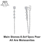1cttw pear moissanite drop earrings, S925 — Aurora Moissanite