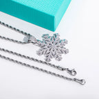AnuJewel Moissanite Snowflake Necklace 14K Gold Plated Pendant 60cm Layered Heavy Metal New Age Hip Hop Jewelry for Men&Women