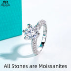 3ct round moissanite engagement ring, 18K gold plated S925 — Aurora Moissanite